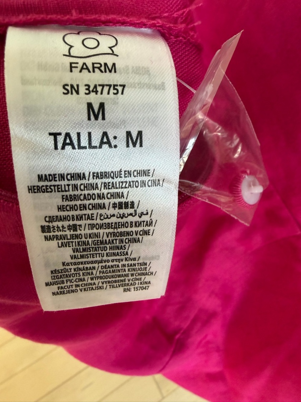 FARM Rio Hot Pink Floral-Shoulder Linen Dress - Picture 13 of 14